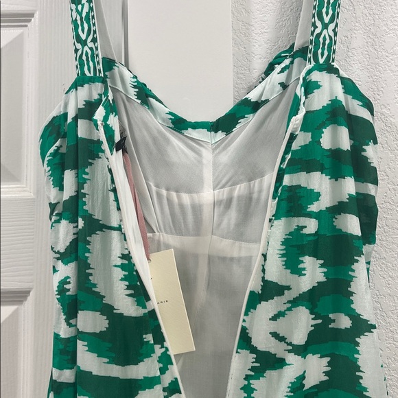 Alex Marie Lima Ruffle Elegant Green Ikat Patterned Maxi Dress Size 4 - Picture 6 of 8